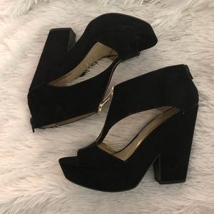 Black Suede Carlos Santana Heels